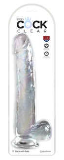 DILDO REALISTICO COCK CLEAR TRANSPARENTE 11"
