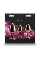KIT DE 3 PLUGS COM PEDRA FORMA DE CORAÇÃO