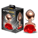 PLUG ANAL AFTERDARK ROSÉ OURO COM ROSA VERMELHA