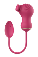 ESTIMULADOR DUPLO FLEXÍVEL E OVO COM VIBRAÇÃO ROSA