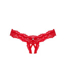TANGA AMOR CHERRIS VERMELHA EM RENDA ABERTA