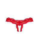 TANGA AMOR CHERRIS VERMELHA EM RENDA ABERTA