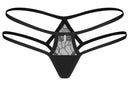 TANGA ARROWEL PRETA COM TIRAS