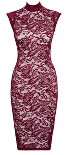 VESTIDO RENDADO SEMI TRANSPARENTE