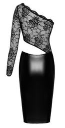 VESTIDO EM VINIL E RENDA