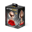 PLUG ANAL AFTERDARK ROSÉ OURO COM ROSA VERMELHA