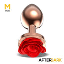 PLUG ANAL AFTERDARK ROSÉ OURO COM ROSA VERMELHA