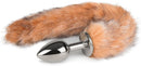 PLUG ANAL PRATEADO EASYTOYS COM CAUDA RAPOSA CASTANHA