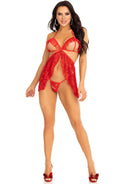 BABYDOLL VERMELHO COM TANGA
