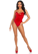 BODY GLAMOROSO VERMELHO COM LANTEJOULAS