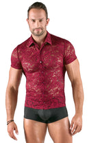 CAMISOLA VERMELHA EM RENDA FLORAL