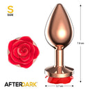 PLUG ANAL AFTERDARK ROSÉ OURO COM ROSA VERMELHA