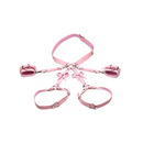 ARNÊS BONDAGE COM LAÇO E ALGEMAS ROSA