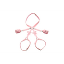 ARNÊS BONDAGE COM LAÇO E ALGEMAS ROSA