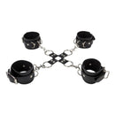 ALGEMAS PARA OS PULSOS E TORNOZELOS OUCH! LEATHER HAND AND LEG CUFFS PRETAS