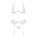 CONJUNTO DE 3 PEÇAS ROSE BRANCO BEAUTY NIGHT FASHION
