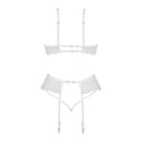CONJUNTO DE 3 PEÇAS ROSE BRANCO BEAUTY NIGHT FASHION