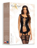 CORPETE E TANGA RAVEN SET PRETO BEAUTY NIGHT FASHION