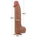 DILDO DUAL REALISTICO LAYER SLIDING SKIN 14"