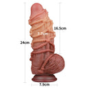 DILDO DUAL LAYERED KING SIZE NATURE 9.5"
