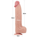 DILDO DUAL REALISTICO LAYER SLIDING SKIN 14"
