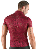 CAMISOLA VERMELHA EM RENDA FLORAL
