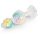 PLUG ANAL GEMORIA EM SILICONE COM ESFERAS DE CRISTAL