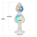 PLUG ANAL GEMORIA EM SILICONE COM ESFERAS DE CRISTAL
