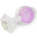 PLUG ANAL GEMORIA EM SILICONE COM ESFERA DE CRISTAL