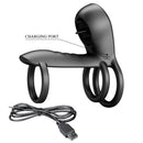PRETTYLOVE ANEL VIBRATÓRIO JAMMY TRIPLE USB PRETO