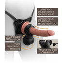 STRAP-ON 7" VIBRATÓRIO ACOLCHOADO BODY DOCK COM TESTÍCULOS KING COCK ELITE