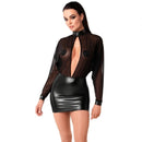 MINI VESTIDO EM VINIL E TULE TRANSPARENTE