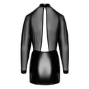 MINI VESTIDO EM VINIL E TULE TRANSPARENTE