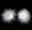 TAPA MAMILOS COM PLUMAS BRANCAS