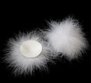 TAPA MAMILOS COM PLUMAS BRANCAS