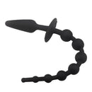 PLUG ANAL A-GUSTO COM CORRENTE ANAL DE SILICONE PRETO