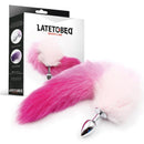 PLUG ANAL METÁLICO COM CAUDA ROSA CLARO E ROSA CHOQUE