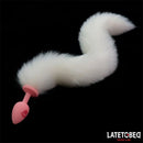 PLUG ANAL EM SILICONE DE CAUDA RAPOZA ROSA