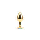 PLUG ANAL DOURADO COM BRILHANTE AZUL