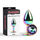 PLUG ANAL MULTICOLOR COM PEDRA COLORIDA