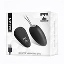 OVO VIBRATÓRIO RALAN PRETO DE SILICONE USB COM CONTROLO REMOTO