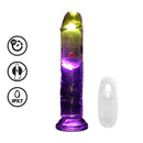 VIBRADOR COM LED E COMANDO LED VIBRATING STRAIGHT COCK 7"