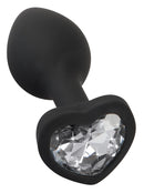 BUTT PLUG DE SILICONE COM BRILHANTE EM CORAÇÃO
