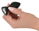 BUTT PLUG DE SILICONE COM BRILHANTE EM CORAÇÃO