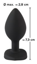 BUTT PLUG DE SILICONE COM BRILHANTE EM CORAÇÃO