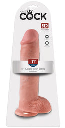 DILDO REALÍSTICO COM TESTÍCULOS KING COCK 11”