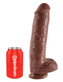 DILDO REALÍSTICO COM TESTÍCULOS KING COCK 11”