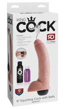 DILDO COM EJACULAÇÃO E TESTÍCULOS KING COCK SQUIRTING COCK 9"