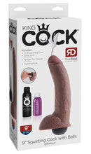 DILDO COM EJACULAÇÃO E TESTÍCULOS KING COCK SQUIRTING COCK 9"