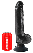 VIBRADOR REALÍSTICO COM TESTÍCULOS KING COCK VIBRATING COCK 9” PRETO